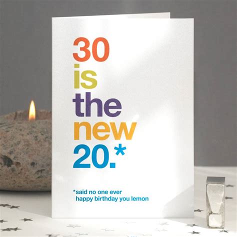 30 Is The New 20 Funny 30th Birthday Card By Wordplay Design