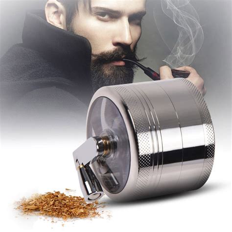 4 layer smoke grinder aluminum herb grinders hand crank herbal tobacco