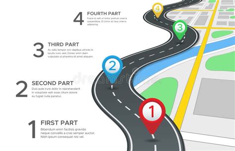 Highway Road Infographic Street Roads Map Gps Navigation Way Path And