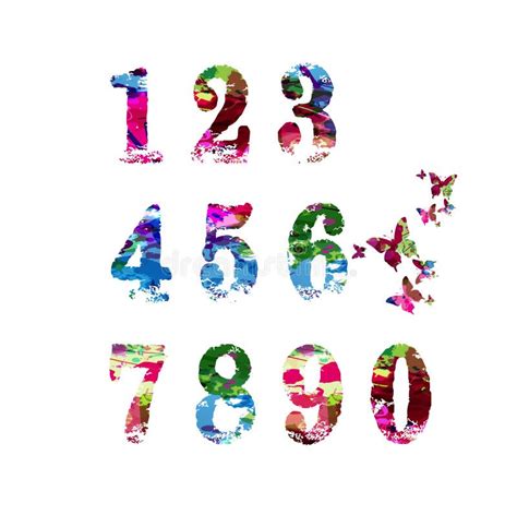 Colorful Numbers Set Vector Illustration Custom Design Numbers