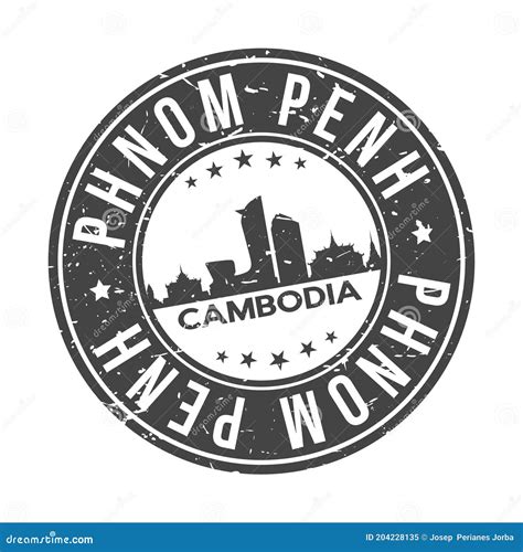 Phnom Penh Cambodia Asia Stamp Logo Icon Symbol Design Skyline City