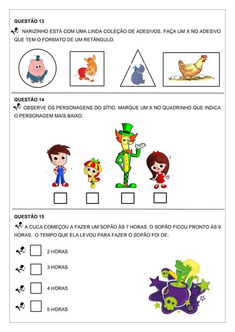 Atividade Sitio Do Picapau Amarelo Educação Infantil