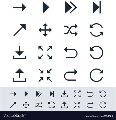 Arrow Symbol Icon Set Simplicity Theme Royalty Free Vector