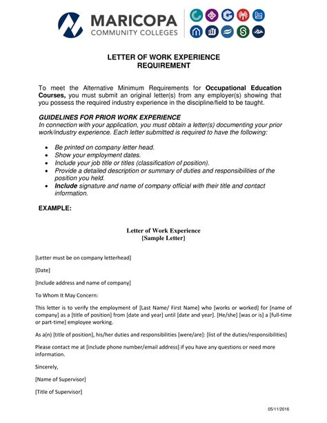 20 Experience Letter Sample Templates Pdf
