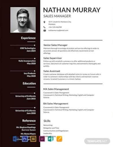 Include only the key things you were responsible (accountable) for. 9+ Sales Manager Resume Templates - PDF, Word, AI ...