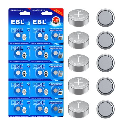 Ebl 30 Pcs Alkaline Battery Ag3 Lr41 Coin Button Cell 1 5v 192 392