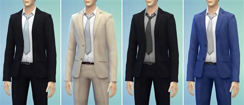 S4 Business Suit Retouch V3 Color Tie Sims 4 Male Clothes Suit