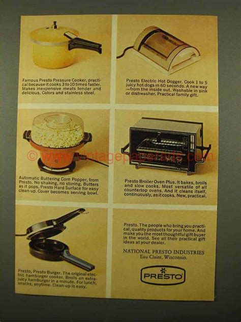 1975 Presto Ad Pressure Cooker Electric Hot Dogger