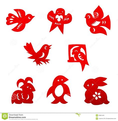 Chinese paper cutting set stock image. Image of common - 33661461