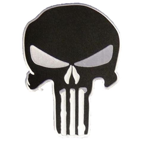 Punisher Skull Patch Army Milspec Isatactical Large Biker Patch Gray