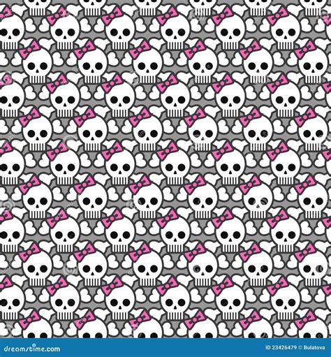 Seamless Emo Skulls Pattern Royalty Free Stock Images Image 23426479