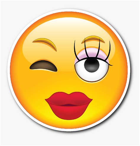 Girly Smiley Face Vinyl Emoji Girl Sticking Tongue Out Hd Png