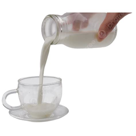 Pour Fresh Milk Into A Transparent Glass Cup Glass Hard Png