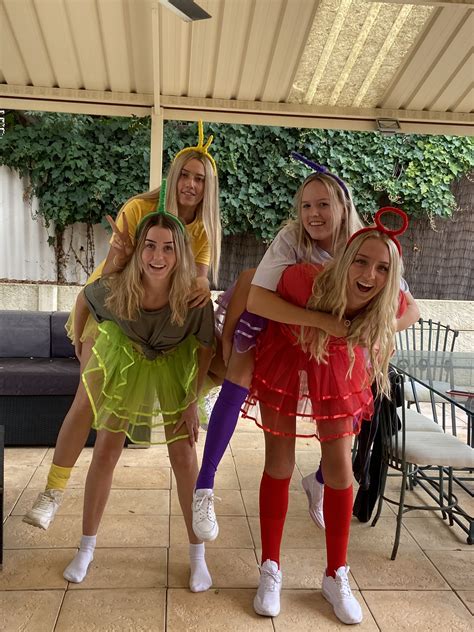 Costume Halloween Teletubbies Friends Group Dressup Outfits 4 People Halloween Costumes