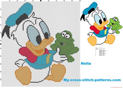 Because of this, we request that customers take the time. Baby Donald Duck with frog - free cross stitch patterns ...