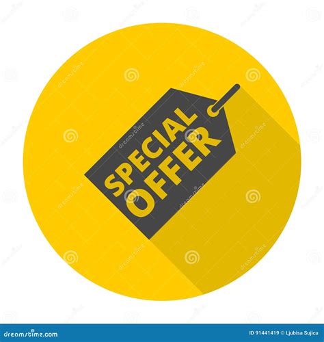 Special Offer Icon With Long Shadow Stock Vector Illustration Of