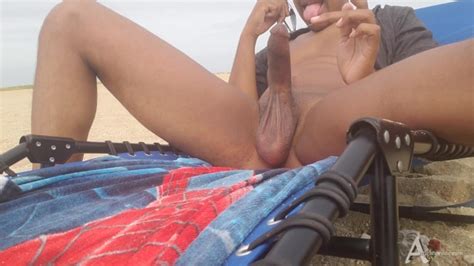 Nude Beach Public Voyeur Huge Cock Masturbation And