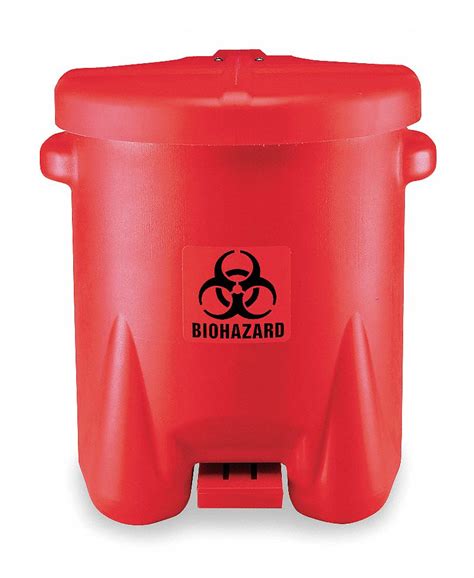 EAGLE Biohazard Step On Waste Can 14 Gal Red Red 21 X 18 X 22