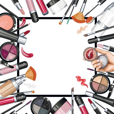 Skin Care Makeup Products Cosmetics Background Make Up Frame 12310755 Vector Art At Vecteezy