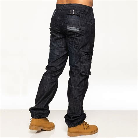 Enzo Combat Jeans Mens Cargo Denim Trousers Casual Work Pants All Uk Waist Sizes Ebay