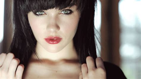Hd Wallpaper Black Hair Blue Eyes Face Lips Melissa Clarke