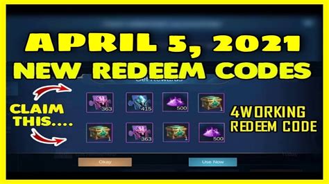 New Mobile Legends Redeem Code April 5 2021 4 Working Redeem Codes