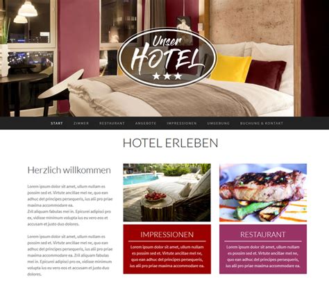 Morgenpost hotel vorlage word : Hotel-Webseite modern und günstig - Webseite erstellen