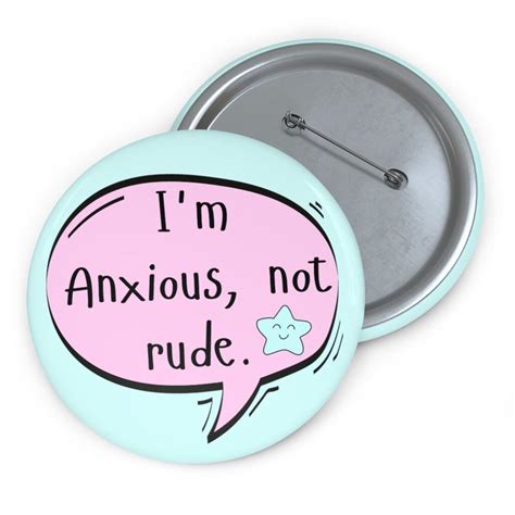 I M Anxious Not Rude Pin Button Badge Anxiety Awareness Button Pin Mental Health Pins Etsy