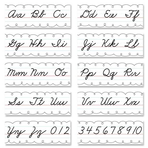 The history of the alphabet goes back to the consonantal writing system used for semitic languages in the levant in the 2nd millennium bce. Alphabet Line Cursive Handwriting Bulletin Board Set in 2020 | Alphabet ...