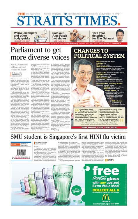 Every publication takes a perspective, but these new straits times ads suggest that this newspaper provides a larger scope to each story. From The Straits Times Archives: Learn about Singapore's parliamentary system, Singapore News ...