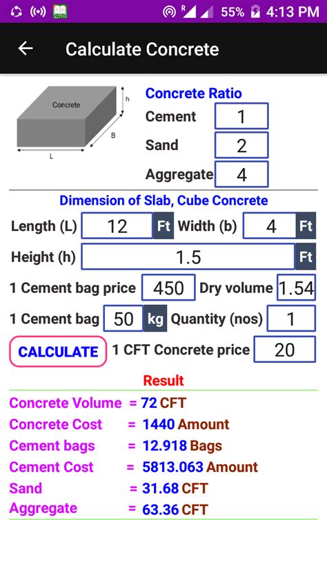 Concrete Calculator Quantity Of Concrete In