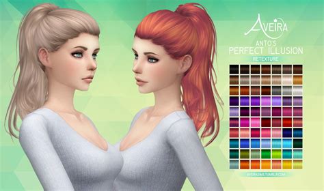 Sims 4 Hairs ~ Aveira Sims 4 Antos Perfect Illusion Hair Retextured
