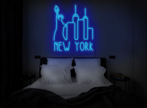 New York Neon Sign New York Sky Line Neon Light New York Led Etsy