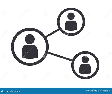 Networking Business Social Connection Icon Vector Illustration Stock
