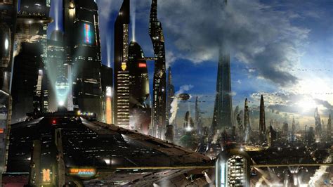 Sci Fi City Cities Artwork Art Futuristic