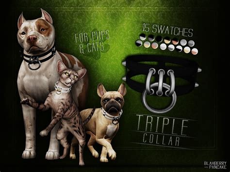 Triple Collar For Cats And Dogs Mod Sims 4 Mod Mod For Sims 4