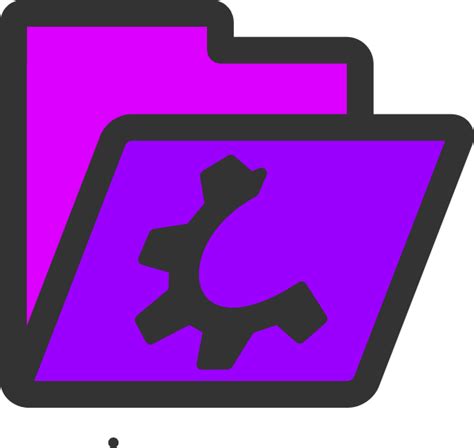 Open Violet Folder Icon Clip Art Free Vector 4vector