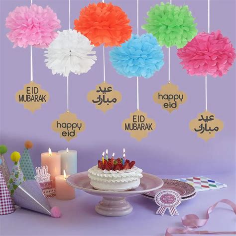 Buy 6pcspack Eid Mubarak Paper Flower Decor Happy Eid