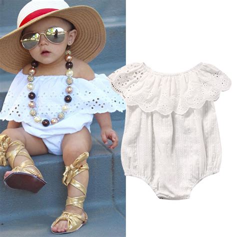 Newborn Toddler Baby Girl Clothing Top Jumpsuit Bodysuit Short Sleeve