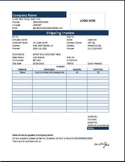 Ms Excel Freight Invoice Templates Word Excel Templates Vrogue