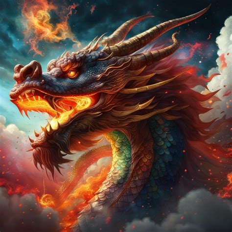 Artstation Package Of 10 Ai Art Of Chines Dragons In The Sky Artworks