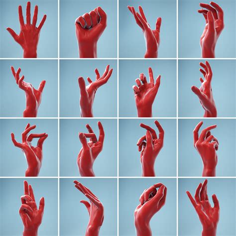 13 Female Hands Posed 3d Model Collection Hand Pose Hand Reference