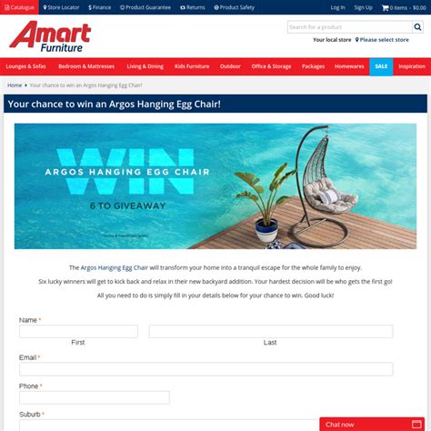 Win 1 of 6 Argos Hanging Egg Chairs Worth $329 from Super A-Mart