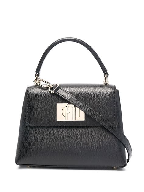 Furla 1927 Mini Bag Farfetch Black Leather Handbags Bags Woman