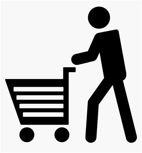 Man With Shopping Cart Person Shopping Cart Icon Hd Png Download