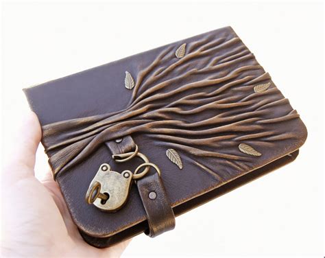 Leather Journal With Lock And Key Leather Notebook Travel Etsy Australia