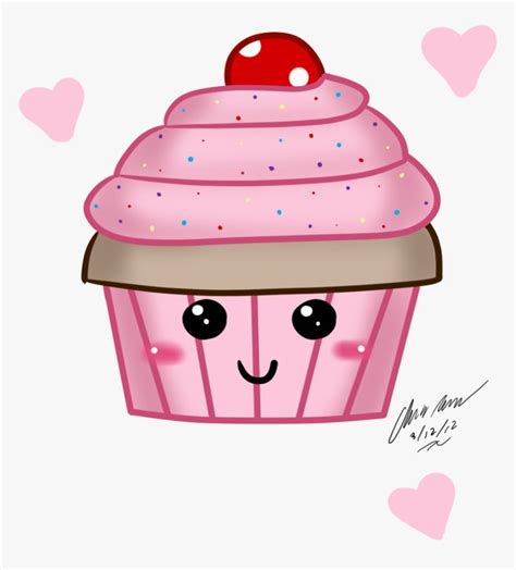 A Pink Cupcake With Sprinkles And A Cherry On Top