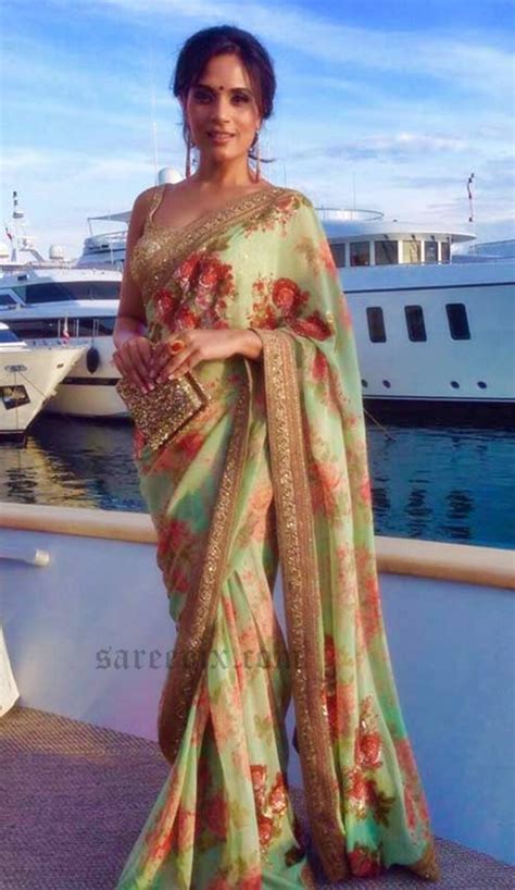 Richa Chadda Backless In Sabyasachi Saree At Cannes Film Festival 2015
