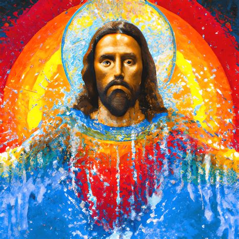 Jesus A Realistic Rainbow Splash Painting · Creative Fabrica