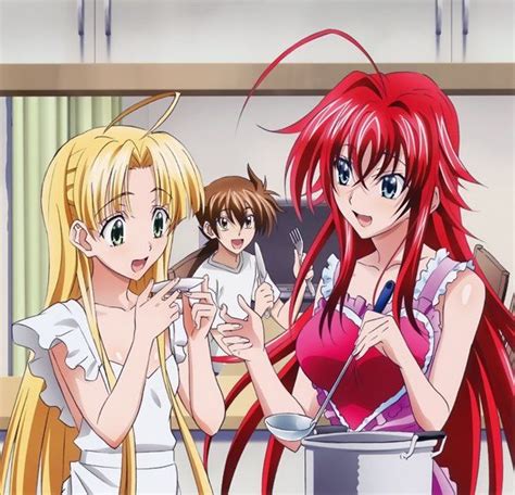 Anime Picture Highschool Dxd Rias Gremory Asia Argento Hyoudou Issei Mishima Hiroji Long Hair
